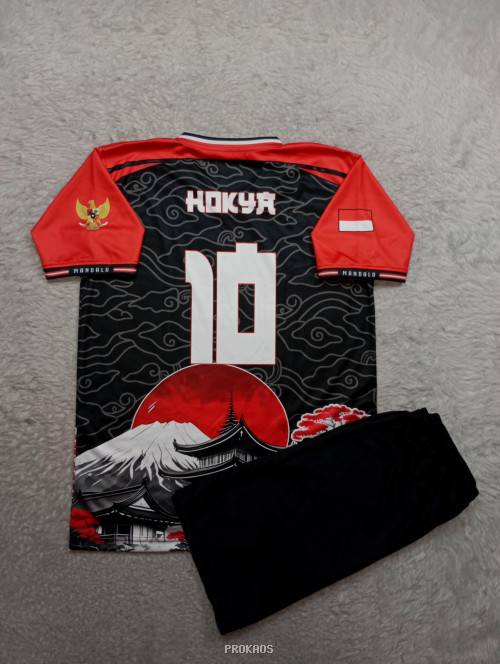 Jersey Taichung: Merah-Hitam dengan Motif Jepang & Garuda Indonesia - Gambar 2