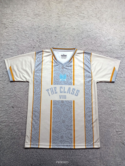 Jersey The Class VIII B : Putih, Abu Muda - Jersey Custom PROKAOS