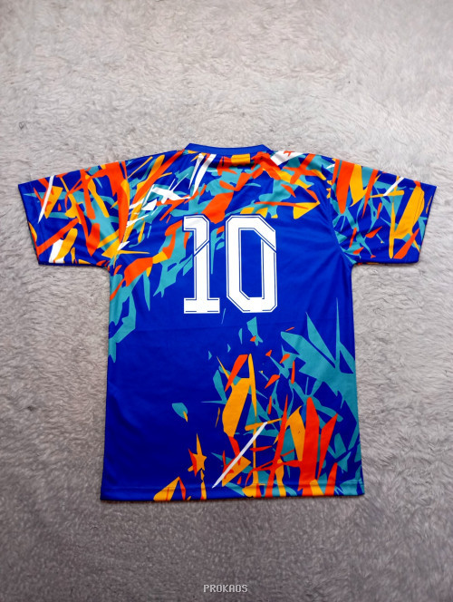 Jersey Voli Biru dengan Motif Abstrak & Nomor 10 - Gambar 2