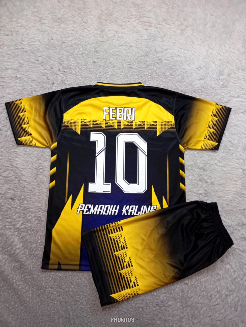 Jersey Voli Hitam Kuning dengan Nomor 10 - Gambar 2
