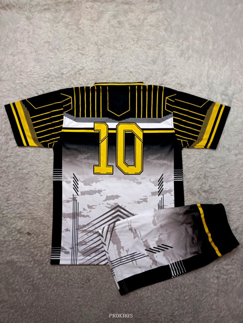 Jersey Voli Hitam-Kuning Pro Liga: Nomor 10 - Gambar 2