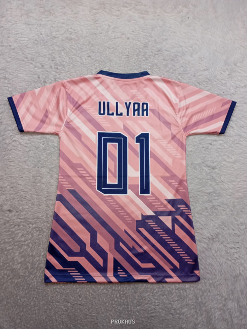 Jersey Voli 'KARLON': Desain Gradasi Merah Muda-Ungu - Gambar 2