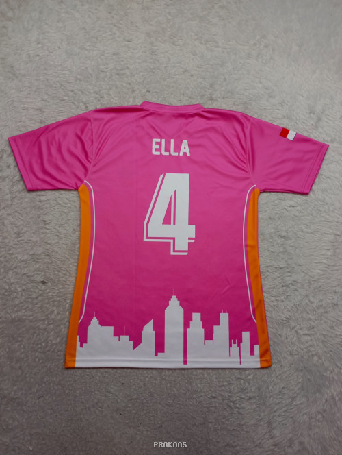 Jersey Voli: Kombinasi Pink & Putih dengan Desain Kota - Gambar 2