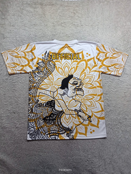 Jersey Voli Putih dengan Desain Wayang & Motif Bunga - Gambar 2