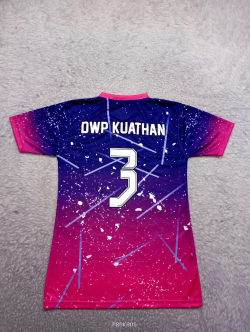 Jersey Voli Ungu-Pink, Nomor 3, Desain Abstrak - Gambar 2