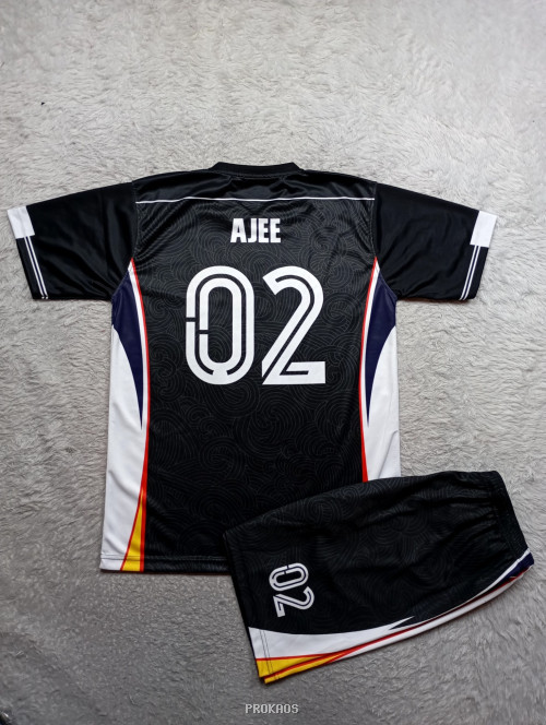 Jersey Voli Volska 02 Hitam-Putih dengan Detail Dinamis - Gambar 2