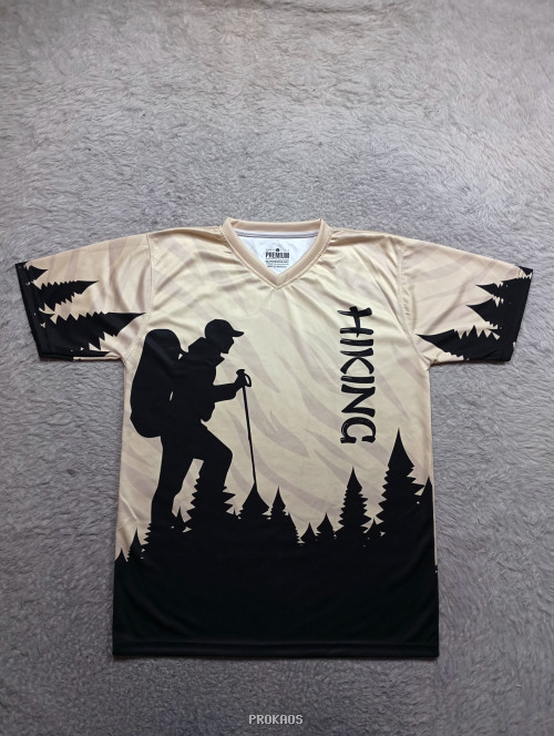 Jersey Hiking Pendaki : Krem, Hitam - Jersey Custom PROKAOS