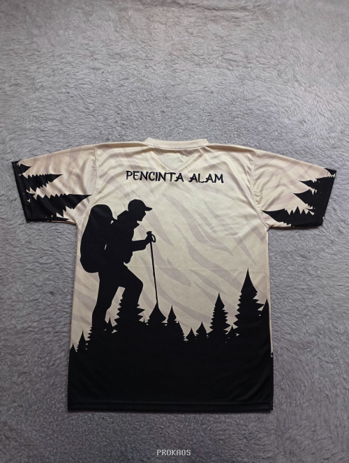 Jersey Hiking Pendaki : Krem, Hitam - Gambar 2