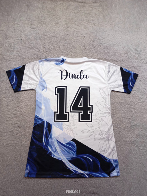 Kaos Putih Class IXA dengan Desain Abstrak Biru - Gambar 2