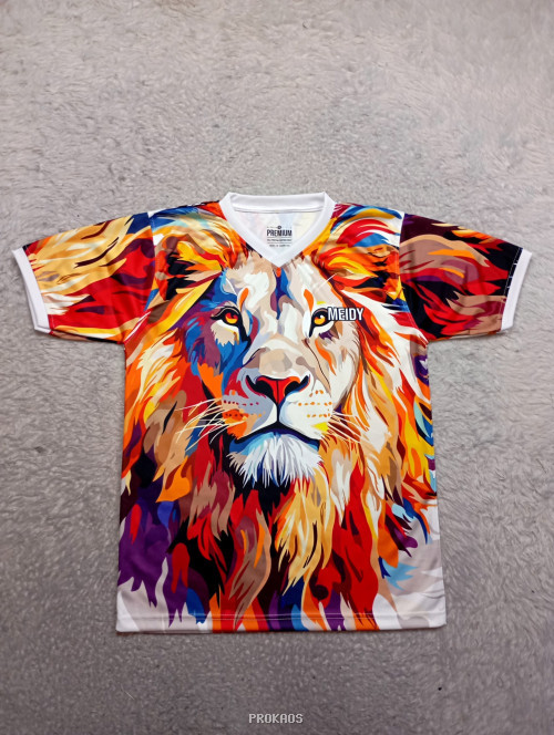 Kaos Singa Abstrak: Warna-warni & Enerjik - Jersey Custom PROKAOS